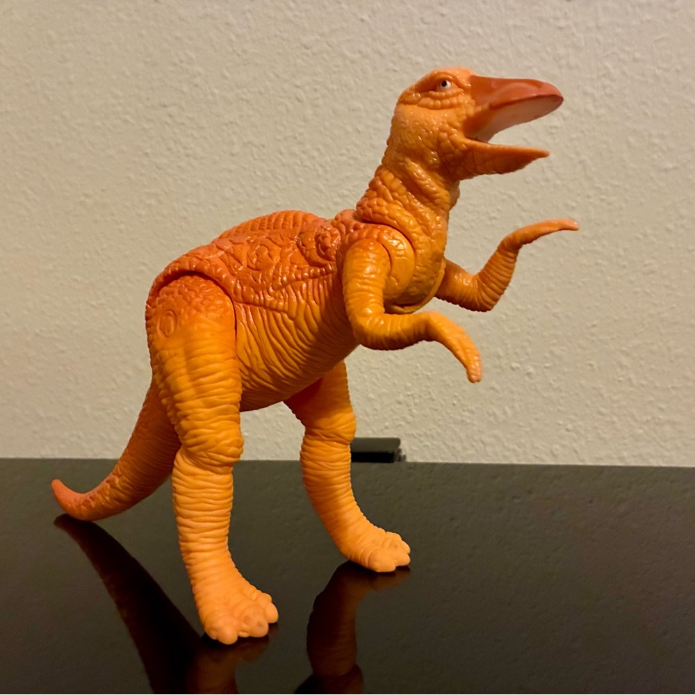 Vintage Orange Dinosaur Reptile Toy Figure